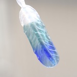幸せの青い羽根：波動玉®10（サードアイ・ハートチャクラ）Glass Feather【現品一点物/価格据置】