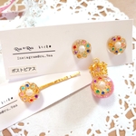 【ポストピアス】らいと＊きゃんでぃ セット  198 レジン 天然石
