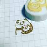パンダ親子の消しゴムはんこ