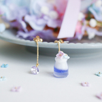 紫陽花ミルクプリンのミニチュアピアス