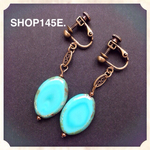 アンティーク風OVALイヤリング(turquoise)