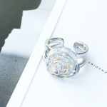 【 SALE】clearな薔薇のフリーサイズリング