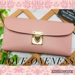 ❤️【大人お洒落♪】高級感×シンプルデザインの大人オシャレな総本革長財布♪大人上品な薄ピンク レザー 桜色 大容量 上品 名入れ無料 丁寧手作り