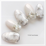 フラワーネイル/ブライダル/パーティー/上品/結婚式/スワロフスキー