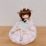 ドールをダメにするクッション（ピンクの花柄ver.）
