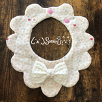 ペット用もくもくスタイ♡ちびハート柄(ピンク)♡リボン・鈴オプション