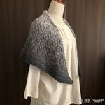 【編み図】ふっくらリーフ模様の三角ストール(印刷版)