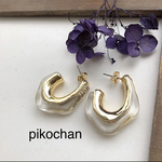 クリア×ゴールドピアス