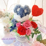 【プリザ増量】シュナウザー　プリザーブドフラワー　