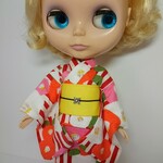 ブライス 浴衣 リカちゃん 浴衣　縞椿