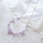 紫陽花ネックレス　淡むらさき