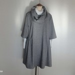 ウール・シルク脇ギャザーのチュニックワンピ（スヌード付き）