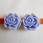 青釉薔薇の帯留め