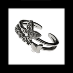 silver925【kirakira_Wbutterfly RING】蝶 キラキラ ストーン シルバー 病みかわいい ロック パンク ダーク ゴスロリ シルバー925 指輪 メンズ ユニセックス 