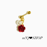 軟骨ピアス 薔薇 パール