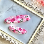 💐minneオープン記念💐✨送料無料✨【＊新色＊】親子でおそろい♡花柄パッチンピン・ヘアピン
