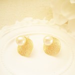 パール＆ラウンドパーツピアス