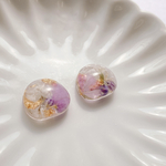 パープル&ホワイト スターチス ❁ イヤリング/ピアス
