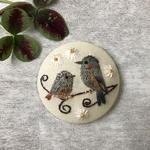 刺繍ブローチ　ヒヨドリさん