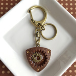 ∵ロータリーエンジン の粒チョコキーホルダー　アンティークゴールド＋金箔