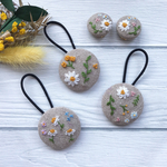 受注　刺繍ヘアゴム　ナチュラル系