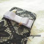 ピンク/ブラック　リアルレース　iPhone7/8/新SE ケース