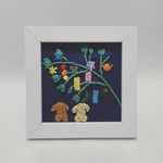 【送料無料】刺繍　フレーム　インテリア　トイプードル　七夕祭り