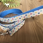 犬　リード　スター　星柄　ホワイト　ブルー　カラフル　小型犬　中型犬　ハンドメイド　定番