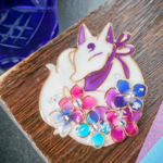（C）紫陽花のお狐様ブローチ（Brooch of  fox and hydrangea〜）