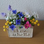 樹脂粘土●ビオラとスミレのアレンジ●　