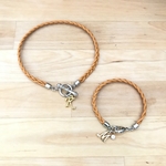 【お客様別注品】お揃いレザーネックレス&ブレスレット＊チャーム付き