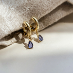✴︎再販✴︎  16KGP〈アイオライト〉フープピアス