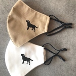 犬シルエット刺繍マスク ＊ ラブラドール・レトリーバー／抗菌・抗ウイルスマスク／立体マスク／大人用Mサイズ／夏マスク　