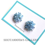 ［再販3］紫陽花　ドームピアス／イヤリング／樹脂ピアス〜アイスブルー〜　紫陽花ピアス