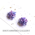 紫陽花ドームピアス〜紫グラデーション〜