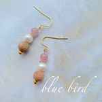 屋久杉♡ディープローズクォーツ♡淡水パールのピアス