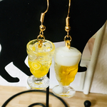 ミニチュア ビールとレモンサワーのピアス or イヤリング
