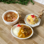 ２つ選んでね！ミニチュア カレーライス、チャーハン、ラーメンからお２つ選択 ピアス or ストラップ