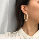 バロックパールのfullフープピアス/チタンポスト