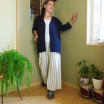 bighug 手織コットンイージーヨガパンツ●ストライプ