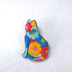 ☆cat flower 刺繍ブローチ☆