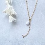 【送料無料】サージカルステンレス/freshwater pearl mantel necklace/淡水パールマンテルネックレス/ゴールド/金属アレルギー対応
