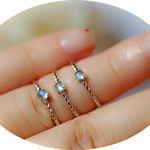 再販【RALULU.SHU】925SV　宝石質 ブルームーンストーン リング 　指輪3mm