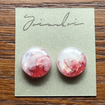 【白雪と紅ばら】(15mm・壱) イヤリング/ピアス