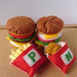 《完成品》フェルトおままごと　 ハンバーガー ポテト ナゲット