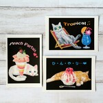 ポストカード〈カフェネコ・夏バージョン〉３枚セット