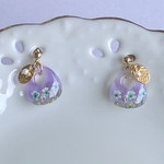 𝕜𝕦*𝕞𝕠𝕞𝕠𖦥⚘𖡡𖤣おでかけ フラワー バッグ 小ぶり レジン　フラワー 夏 ピアス スワロフスキー