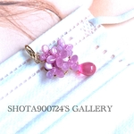 ［再販2］紫陽花の雫💧チャーム〜とびきりピンク💕〜　紫陽花　マスクチャーム　マスクアクセサリー　ラッピング　ネックレス　パーツ交換　プレゼント　ピンク