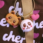 ダブルパンダちゃん（クッキー、マカロン）&ハートキーリング❤️