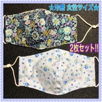 ★女性サイズのフィルターポケット付き★ 🎐接触冷感🎐立体マスク　フィルターポケット付き＆上下なし　2枚セット！！